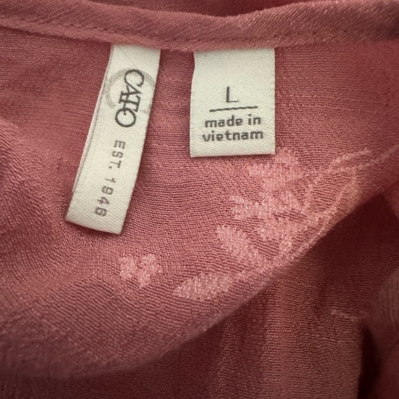 Cato Floral Tie-Front Tunic Top, size Large - Picture 4 of 4